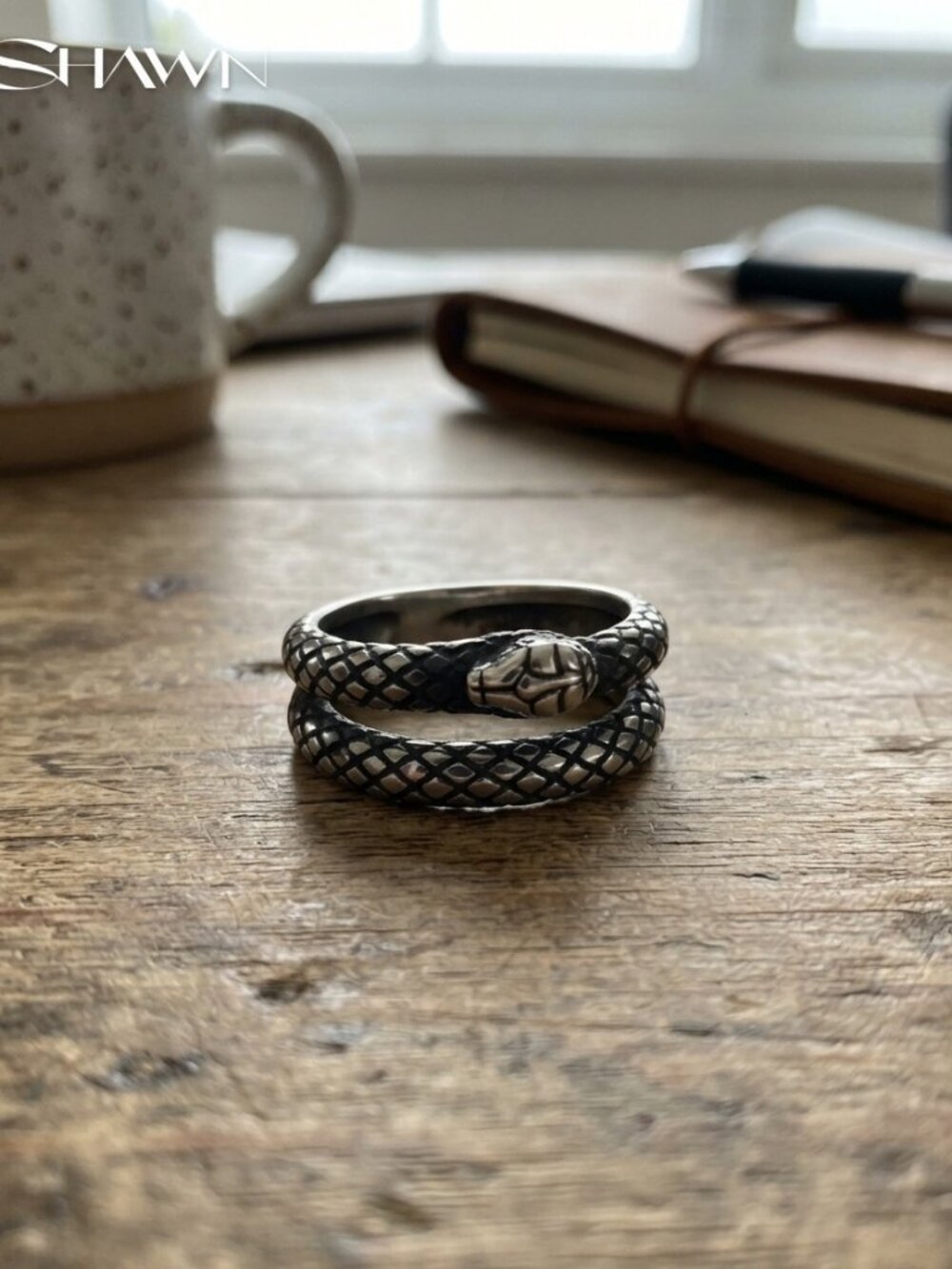 Mens Gothic Snake Wrap Ring